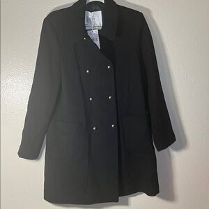 Mango pea coat wool blend Black Double-Breasted size M